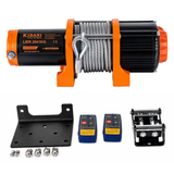 Verricello Elettrico Kibani 12V 2041kg Cavo Acciaio 13,5m 2 Radiocomandi