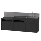 Cucina Outdoor Le Marquier 3 Moduli NerI Lavello Acciaio Inox