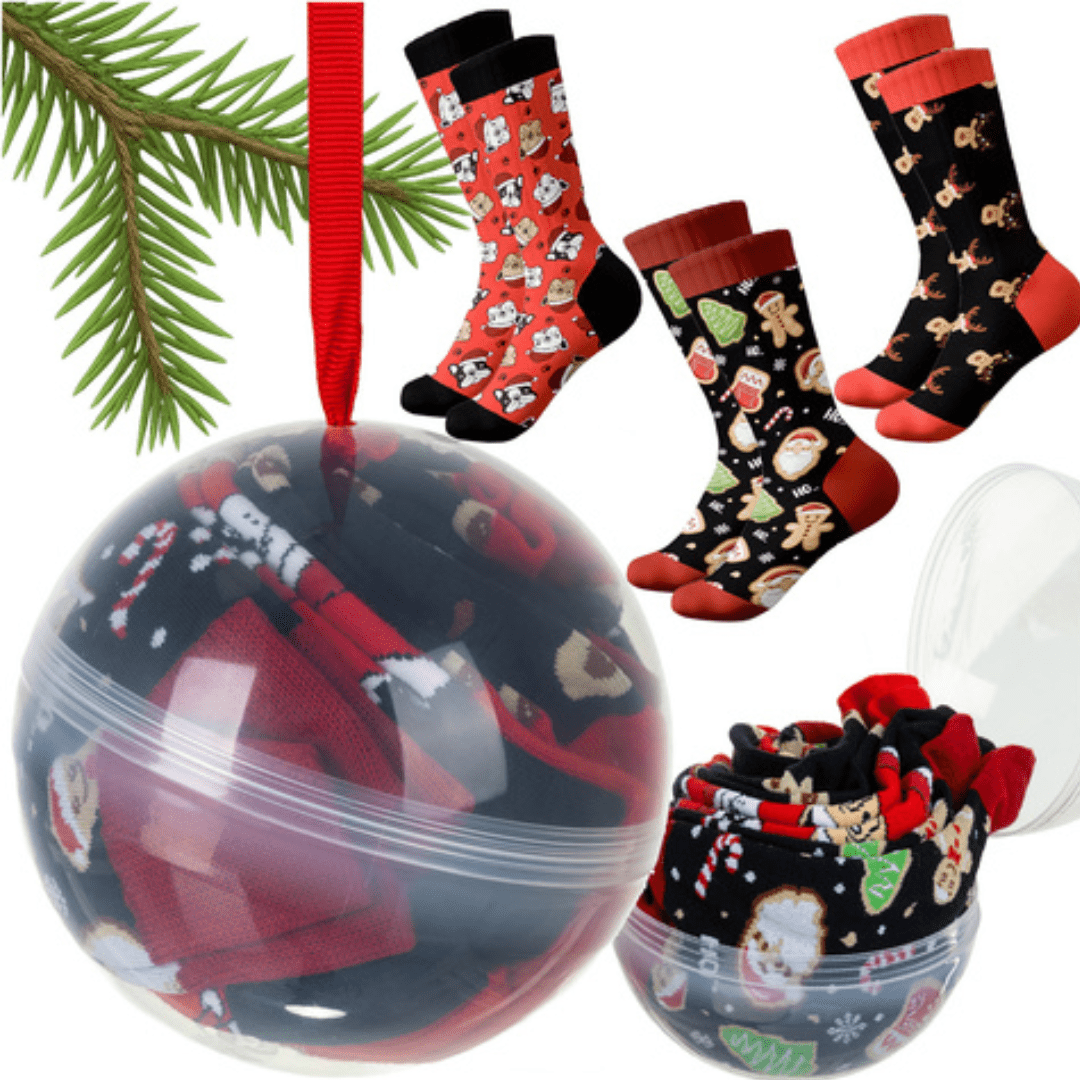 Calzini di Natale Ruhhy – Set da 3 Paia Unisex, Taglia 38–43