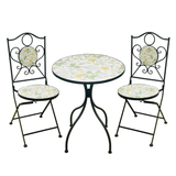 Set Sedie + Tavolo da Giardino Stile Mosaico