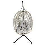 Poltrona Sospesa Pieghevole Drim Garden Line Grigia Cuscino Grigio 150kg