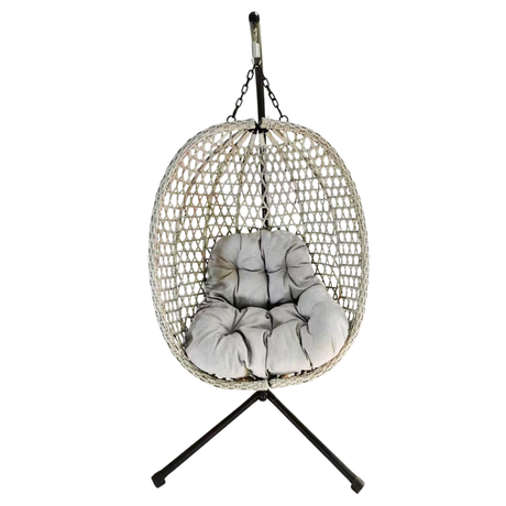 Poltrona sospesa pieghevole Drim Garden Line grigia con cuscino grigio