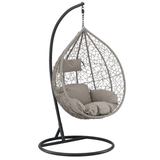 Poltrona sospesa Garden Line grigio chiaro in technorattan con cuscino grigio