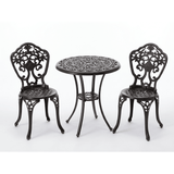 Set Sedie e Tavolo in Alluminio Danbury Garden Line Bronzo Antico Tavolo 2 Sedie