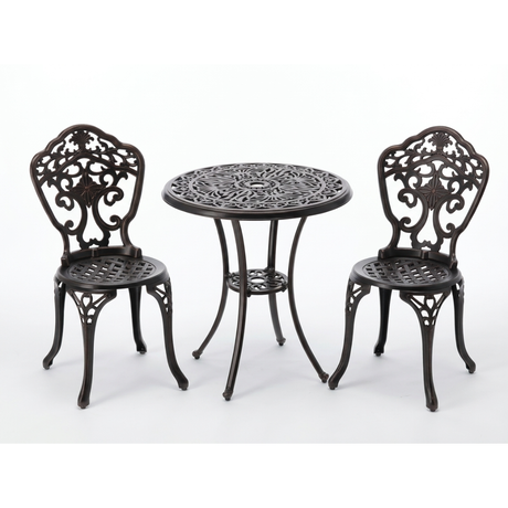 Set tavolo e 2 sedie in alluminio Danbury Garden Line bronzo antico