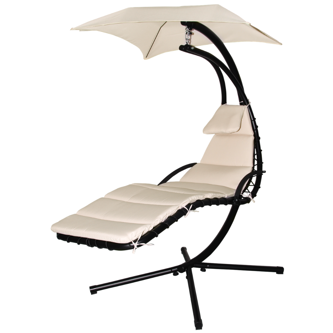 Dondolo da giardino Garden Line beige con tettuccio regolabile
