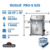 Barbecue Napoleon Rogue PRO-S 525 RSIB Compatto 6 Bruciatori