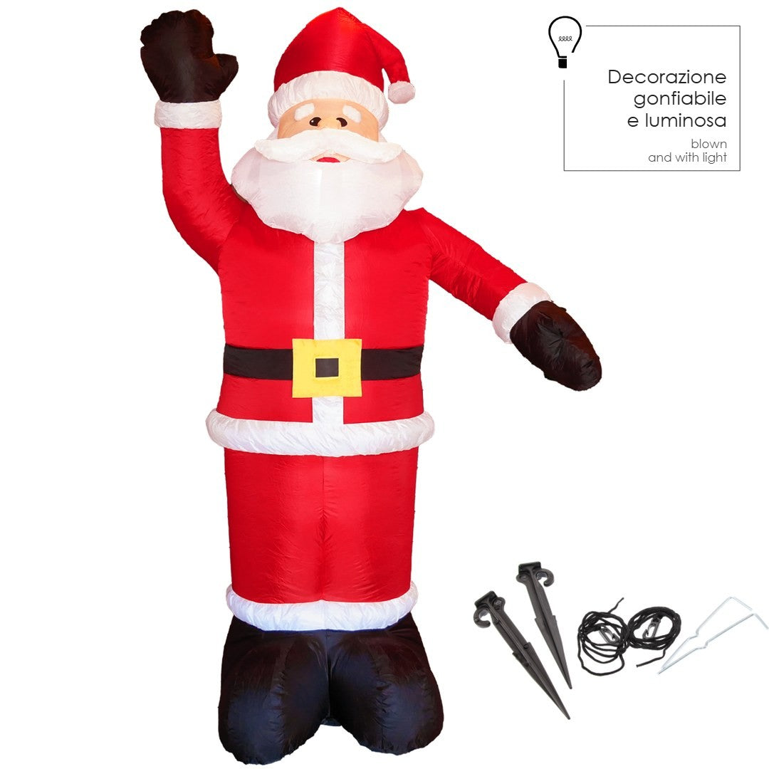 Babbo Natale Gonfiabile con Luci LED