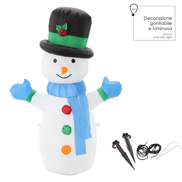 Pupazzo di Neve Gonfiabile con Luci LED
