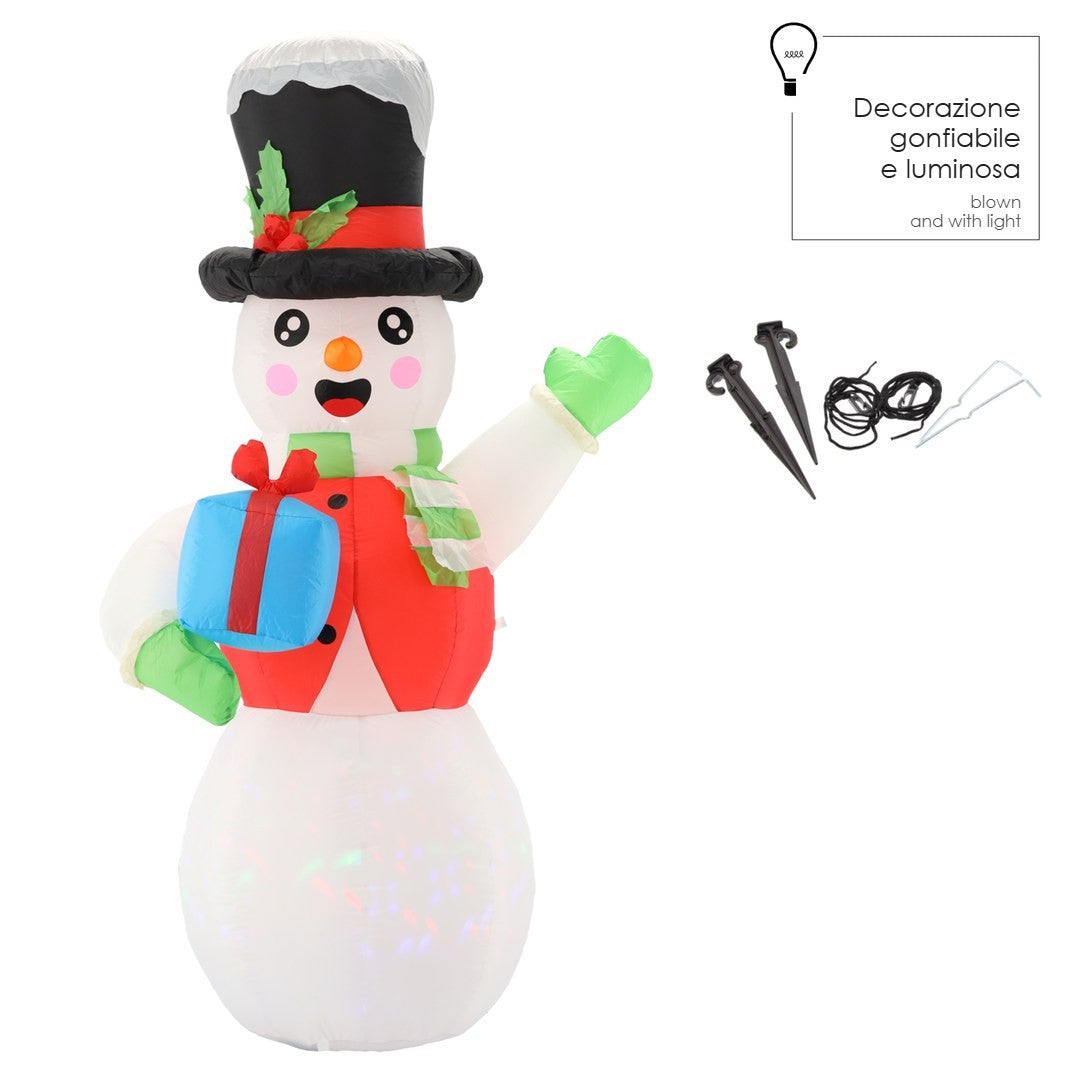 Pupazzo di Neve Gonfiabile con Luci LED