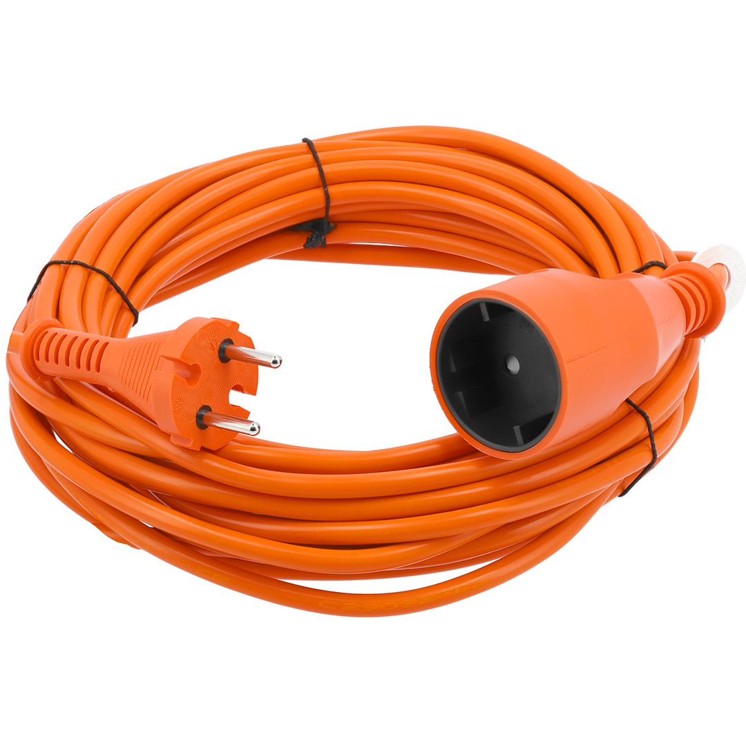 Prolunga Elettrica da Giardino IP20 – 1 Presa, Cavo 2x1,5 mm², Arancione YATO (10/20/30 m)