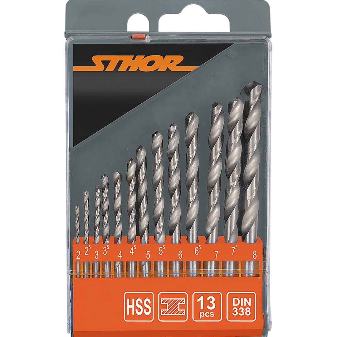 Set di Punte Elicoidali Sthor 2,0–8,0 mm – 13 Pezzi