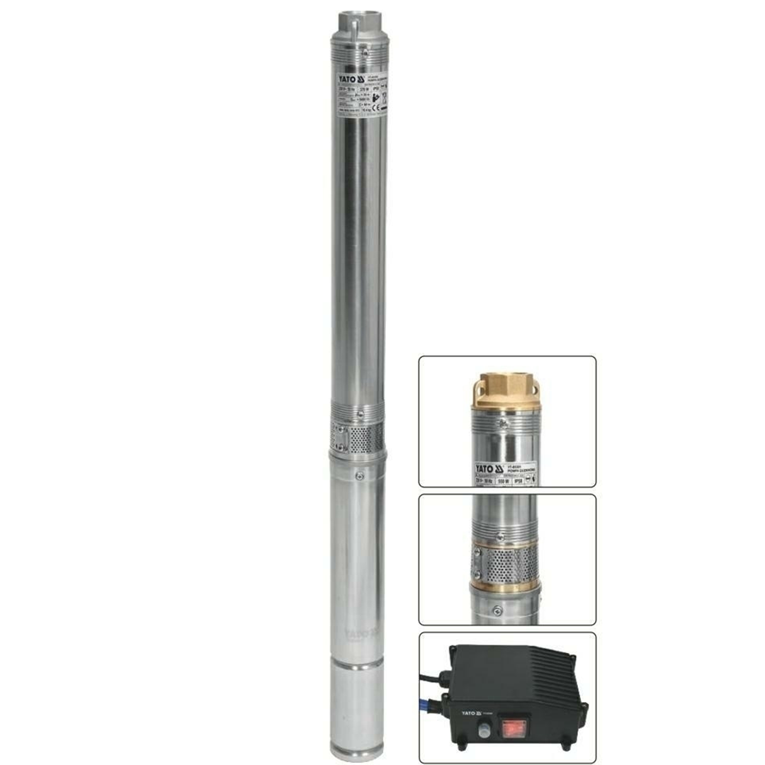 Pompa Sommergibile per Pozzi Profondi Yato 550W Corpo Inox