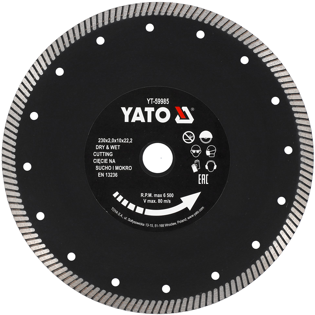 Disco Diamantato Turbo 230 mm per Piastrelle Dure – YATO