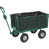 Carrello da Giardino con Ruote Pneumatiche e Sponde Apribili 300 kg Vorrel