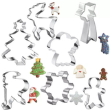 Stampi in Metallo Natalizi  Set 7 Pezzi in Acciaio Inossidabile per Biscotti e Decorazioni Natalizie