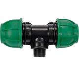 Raccordo a T per Tubi PE 32 mm x 3/4" x 32 mm – Attacco Maschio Centrale GZ, Polipropilene 10 BAR FLO