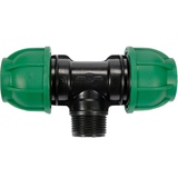 Raccordo a T per Tubi PE 32 mm x 1" x 32 mm – Attacco Centrale Maschio GZ, Polipropilene 10 BAR FLO