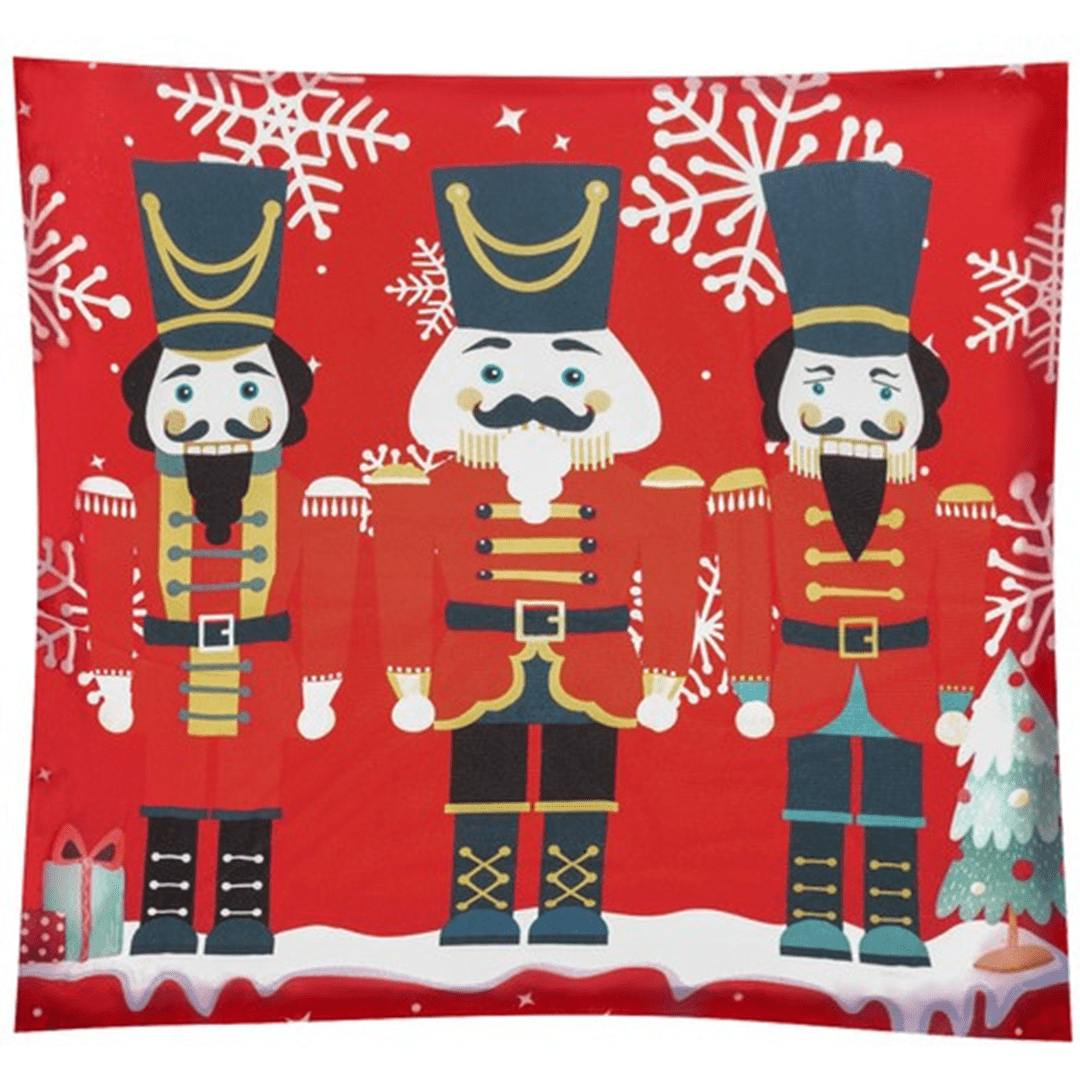 Federa Natalizia Decorativa 45 × 45 cm – Motivo Schiaccianoci