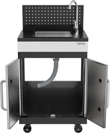 Mobiletto Modulare per Barbecue a Gas con Lavello e Rubinetto su Ruote