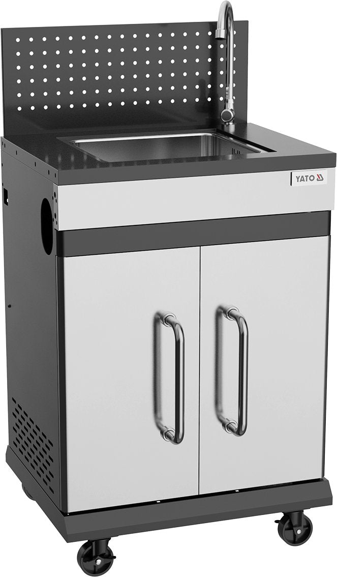 Mobiletto Modulare per Barbecue a Gas con Lavello e Rubinetto su Ruote