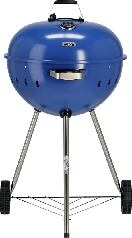 Barbecue a Carbone Lund in Acciaio con Coperchio e Regolazione Aria Griglia 54 cm
