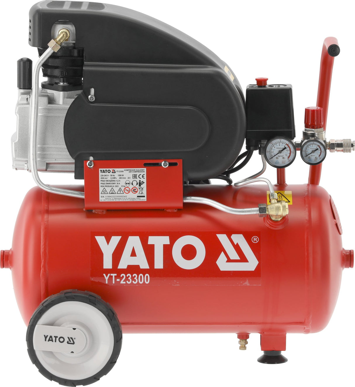 Compressore d’Aria a Olio 24 Litri – 1500 W 2Cv Yato
