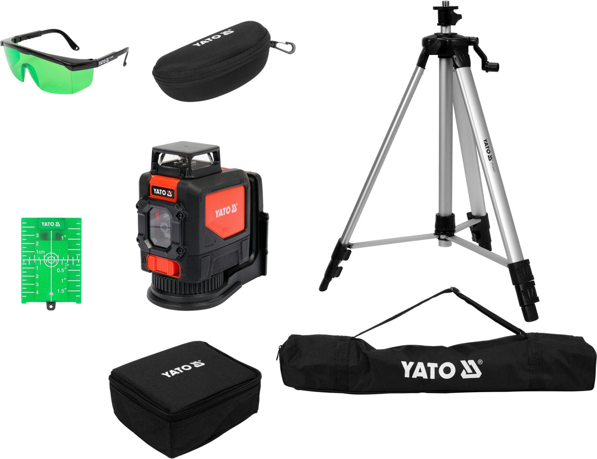 Livella Laser Verde a Cinque Linee Yato Alta Visibilità – IP54