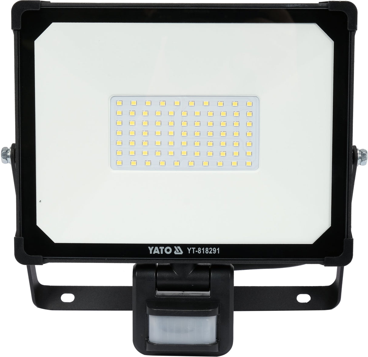 Faretto LED SMD 50W IP54 con Sensore PIR – 4750 Lumen, Luce Fredda 6500K, Alluminio Nero YATO