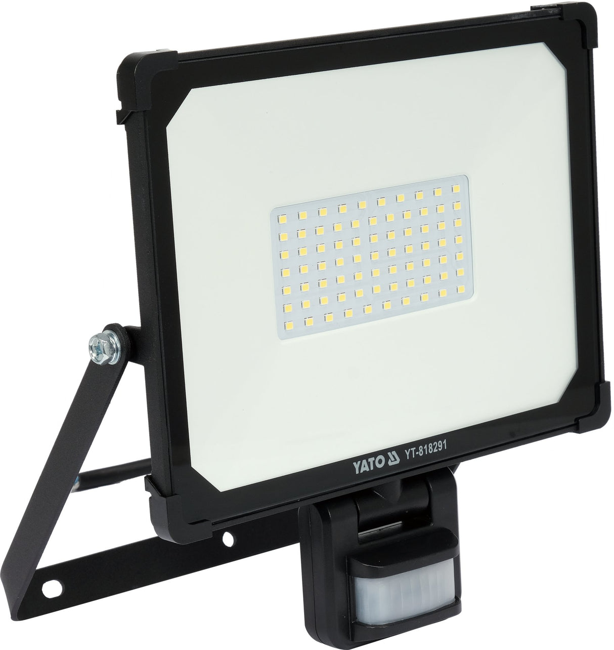 Faretto LED SMD 50W IP54 con Sensore PIR – 4750 Lumen, Luce Fredda 6500K, Alluminio Nero YATO