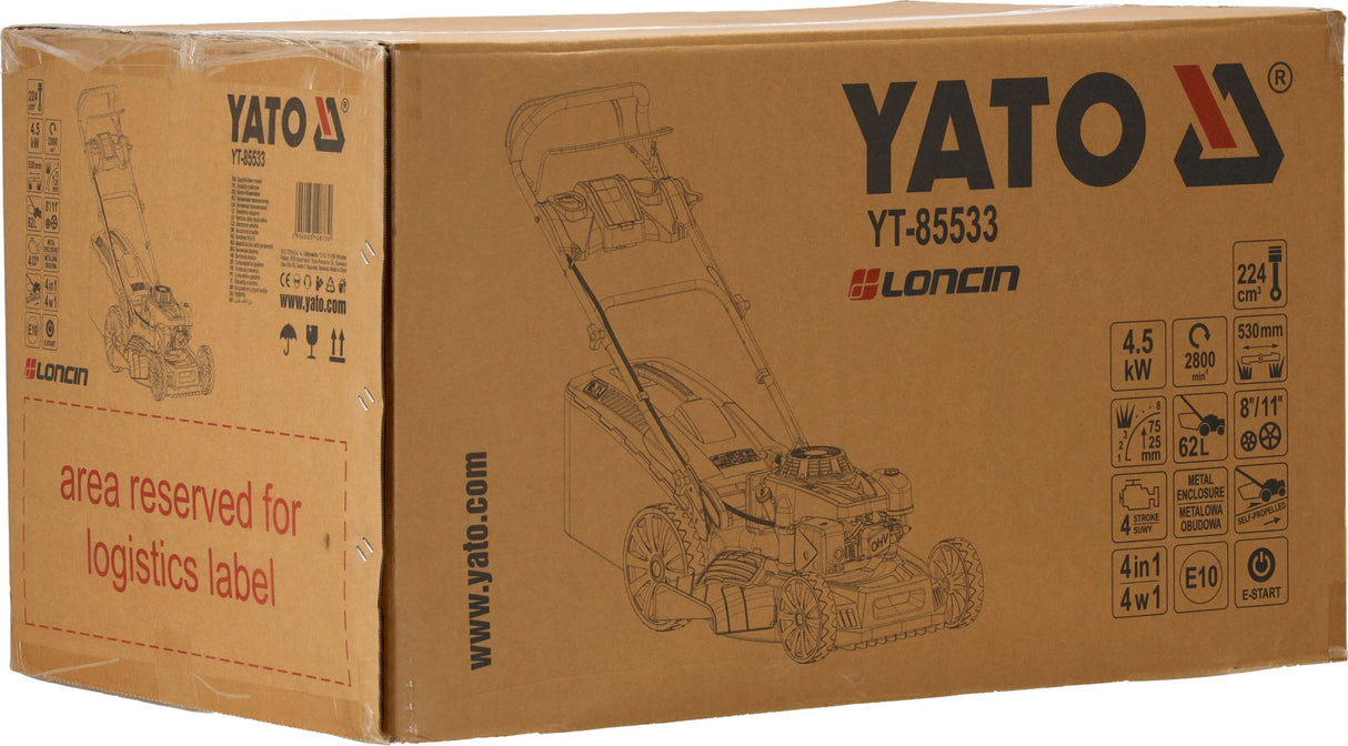 Tosaerba Semovente a Benzina 53 cm Con Avviamento Elettrico Motore Loncin 224 cm³