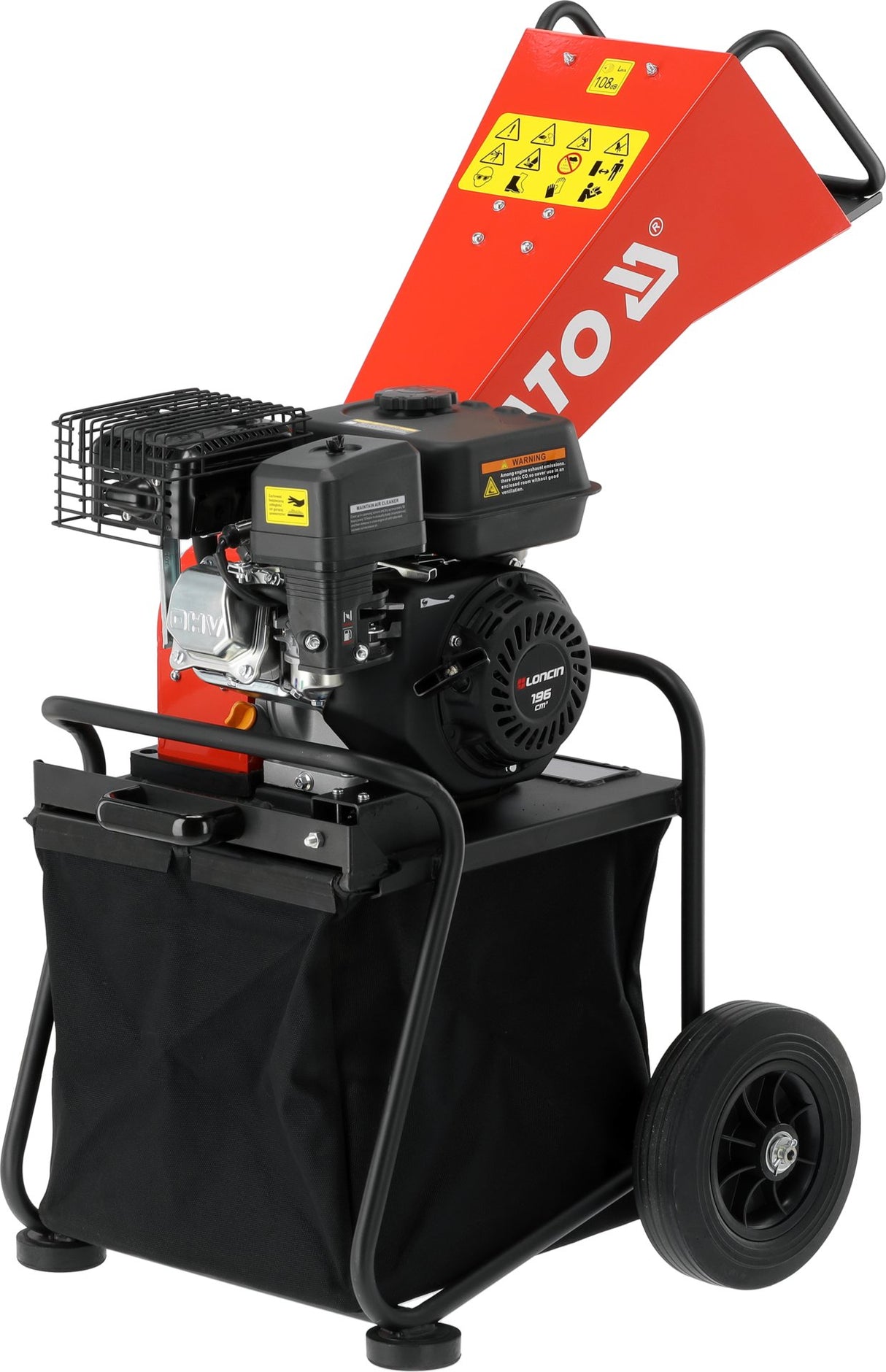 Biotrituratore a Scoppio Yato 196cc 5,5CV Per Rami Fino a 50mm