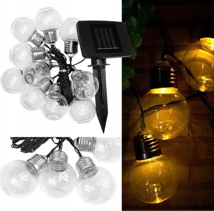 Ghirlanda Luminosa Solare da Giardino 2 m con 10 LED IP44