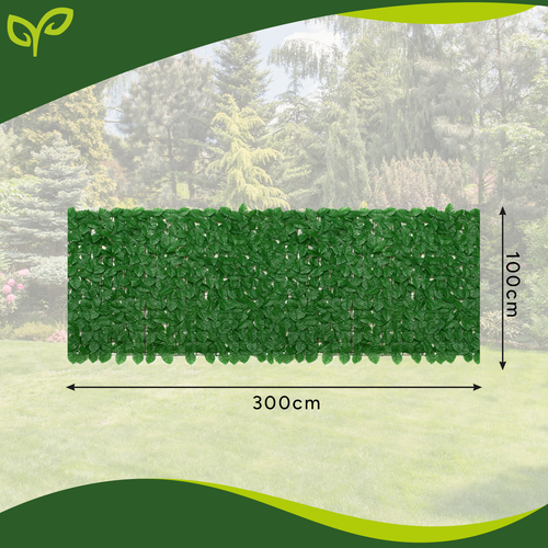 Siepe artificiale da balcone e giardino 3×1 m – 6 pannelli in PP anti-UV