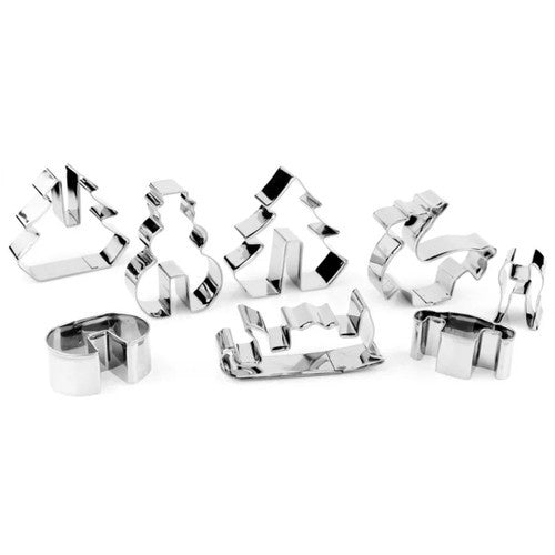 Set di Tagliabiscotti Natalizi 3D – 8 Formine in Acciaio Inossidabile per Biscotti
