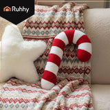 Decorazione Natalizia Ruhha – Cuscino “Candy Cane” Rosso e Bianco