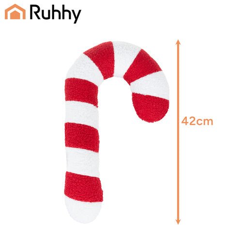 Decorazione Natalizia Ruhha – Cuscino “Candy Cane” Rosso e Bianco