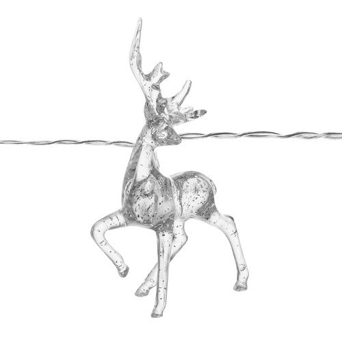 Ghirlanda Luminosa Natalizia a LED con Renne – Bianco Caldo, 10 Pezzi