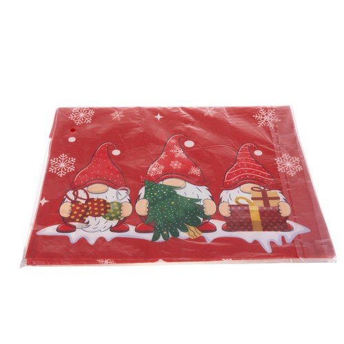 Runner Da Tavola Natalizio KHEVGA Con Gnomi E Fiocchi Di Neve, 140x40 Cm, Beige, Decorazione Invernale