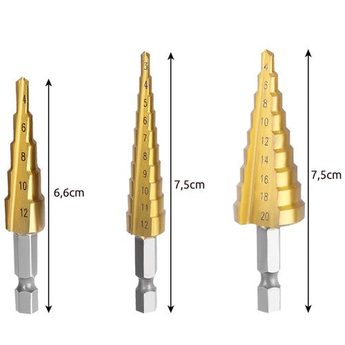 Set di punte coniche - 3 pz.