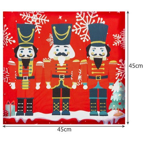 Federa Natalizia Decorativa 45 × 45 cm – Motivo Schiaccianoci