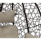 Poltrona Sospesa Garden Line Marrone Technorattan Cuscino Beige 150kg