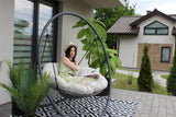 Poltrona Sospesa Sobre Premium Garden Line Naturale Cuscino Grigio 150kg