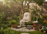 Poltrona Sospesa Pieghevole Eris Garden Line Marrone Cuscino Grigio 140kg