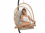 Poltrona Sospesa Pieghevole Eris Garden Line Marrone Cuscino Grigio 140kg