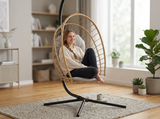 Poltrona Sospesa Pieghevole Eris Garden Line Marrone Cuscino Grigio 140kg