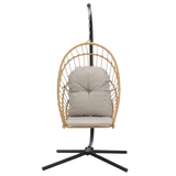 Poltrona Sospesa Pieghevole Eris Garden Line Marrone Cuscino Grigio 140kg