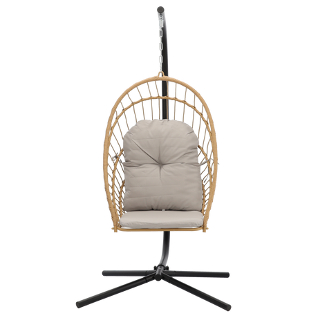 Poltrona sospesa pieghevole Eris Garden Line marrone con cuscino grigio