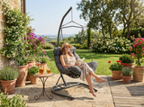 Poltrona Sospesa Tumber Garden Line Antracite Cuscino Pianka Telaio 120kg