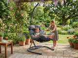 Poltrona Sospesa Tumber Garden Line Antracite Cuscino Pianka Telaio 120kg